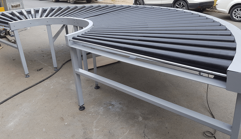 Zincir Dişli Konik Rulolu Dönüş Konveyörü - Curved Conveyor